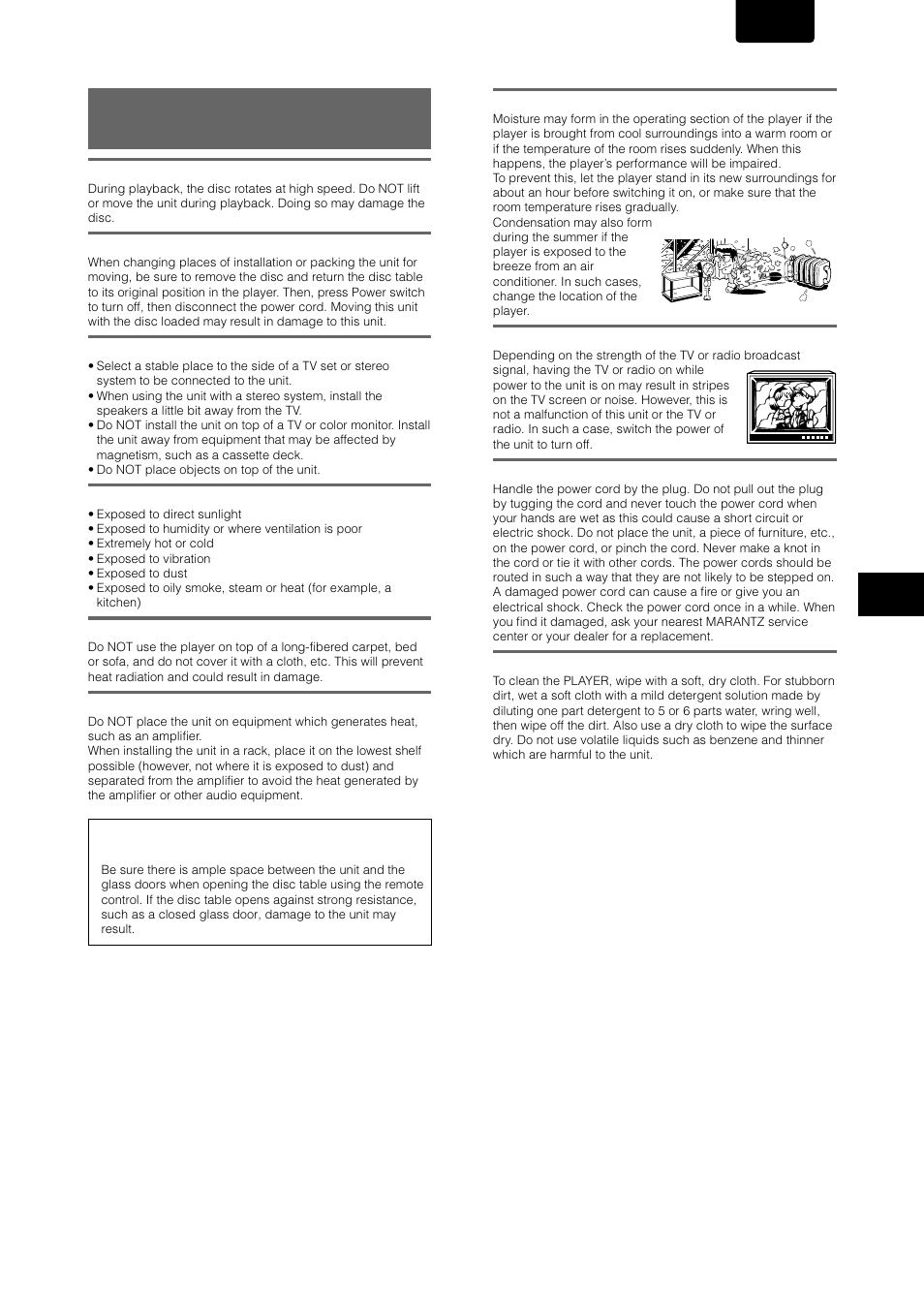 For proper and long use of this unit | Marantz DV-17 User Manual | Page 47 / 52