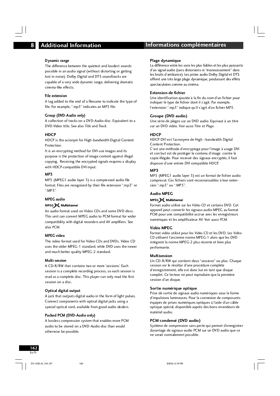 Marantz DV-12S2 User Manual | Page 162 / 188