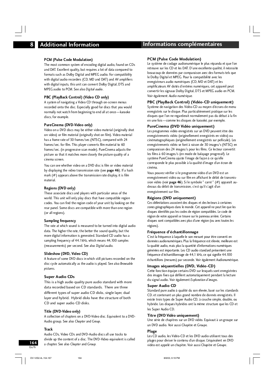 Marantz DV-12S2 User Manual | Page 164 / 188