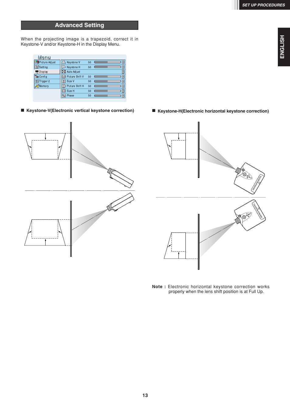 Advanced setting, English | Marantz VP-12S1N User Manual | Page 15 / 31