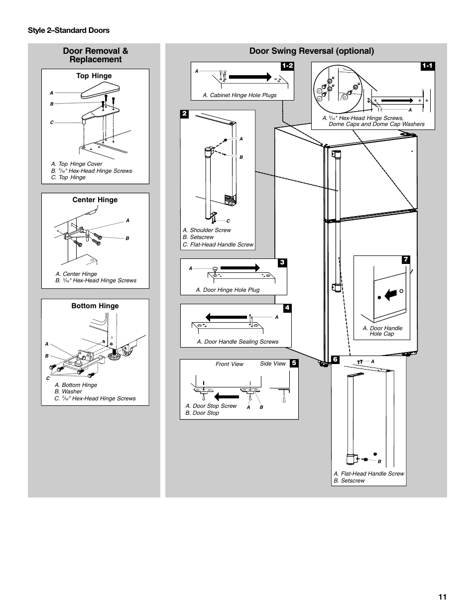 11 style 2–standard doors | Maytag MRT519SZDM User Manual | Page 11 / 68