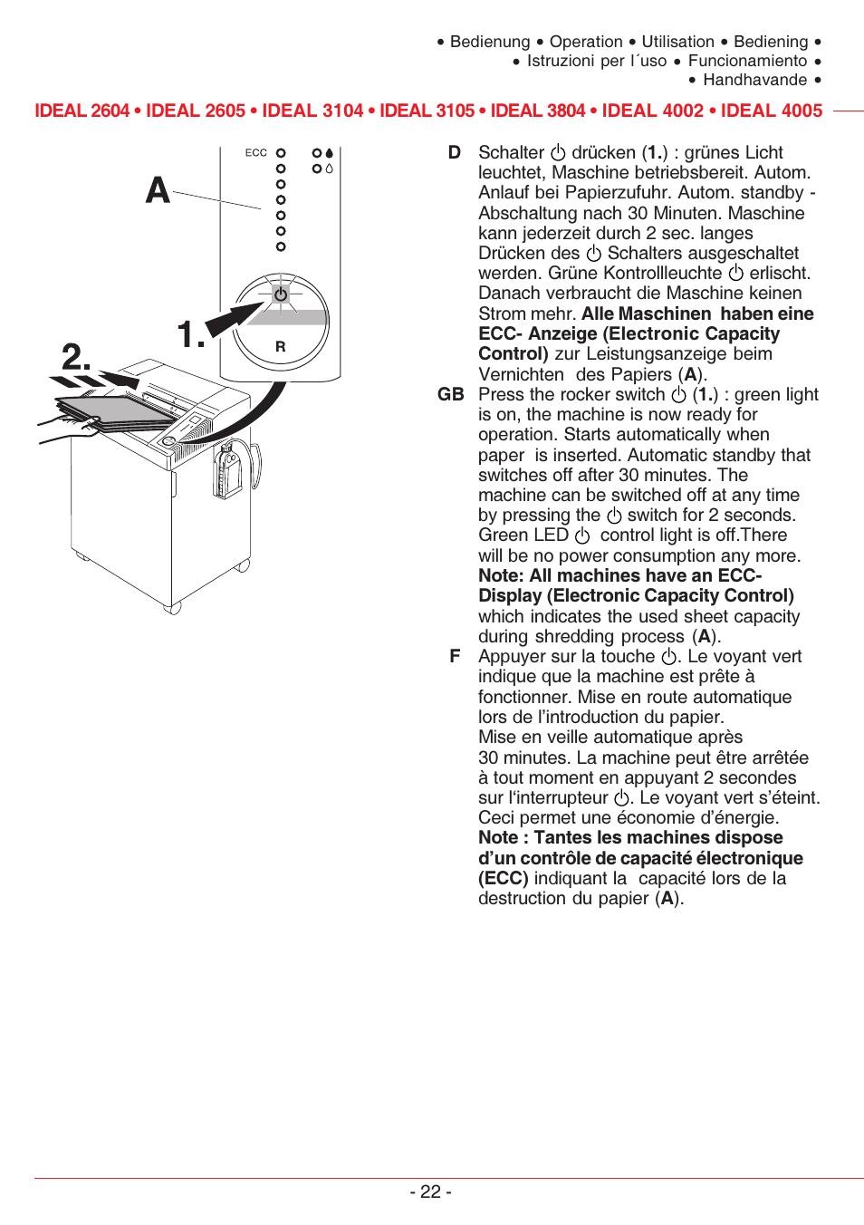 MBM Corporation IDEAL 4005 User Manual | Page 22 / 56
