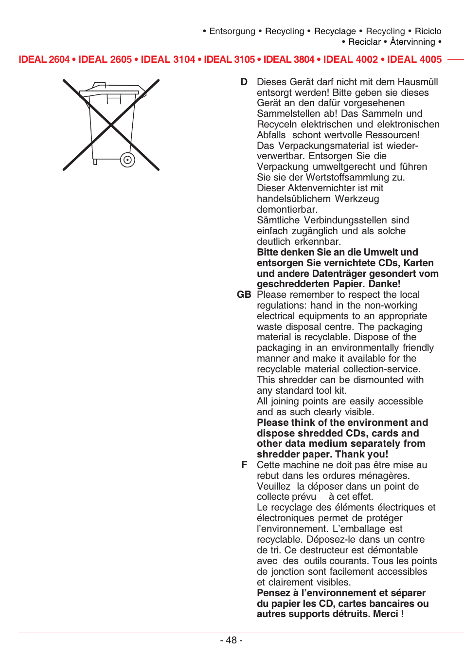 MBM Corporation IDEAL 4005 User Manual | Page 48 / 56
