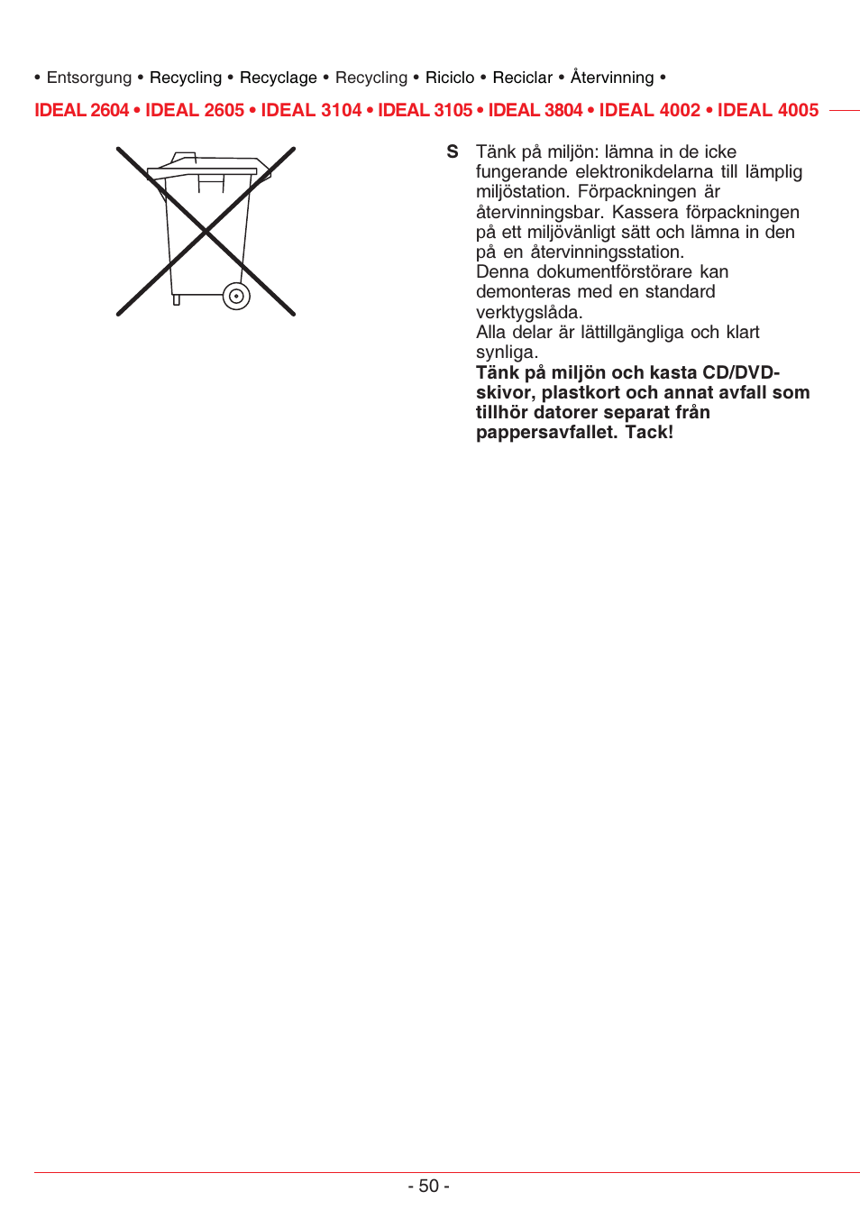MBM Corporation IDEAL 4005 User Manual | Page 50 / 56
