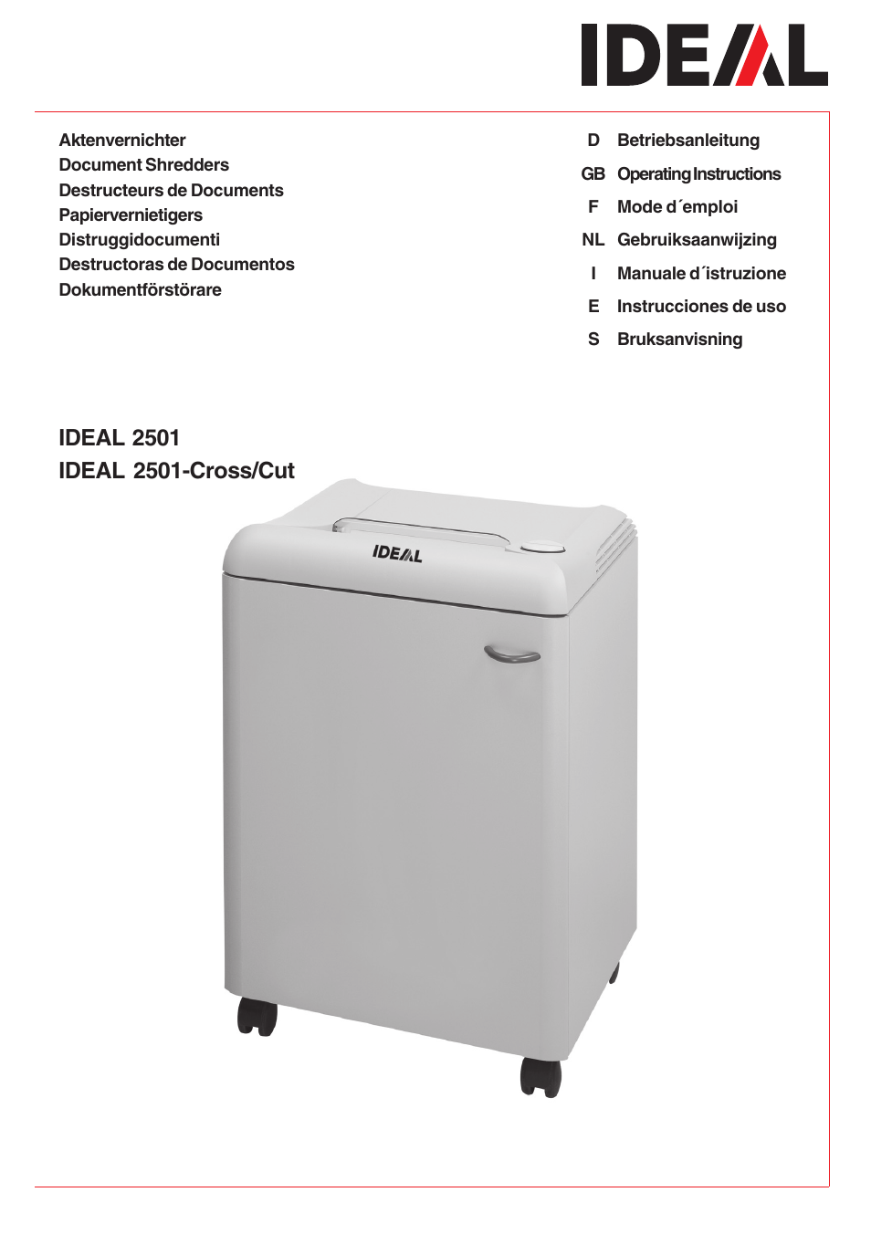 MBM Corporation IDEAL 2501 User Manual | 24 pages