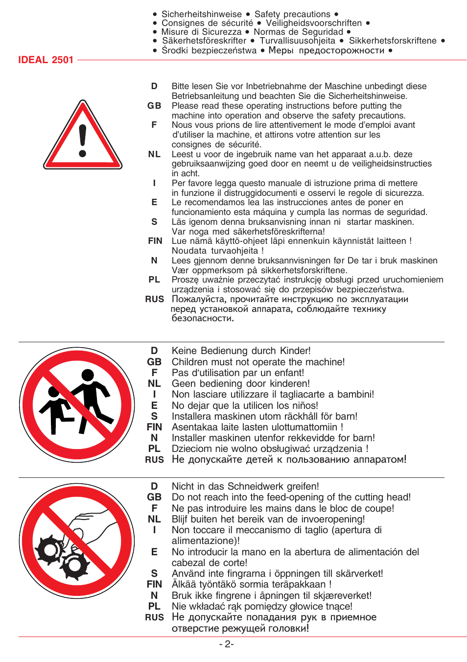 MBM Corporation IDEAL 2501 User Manual | Page 2 / 24