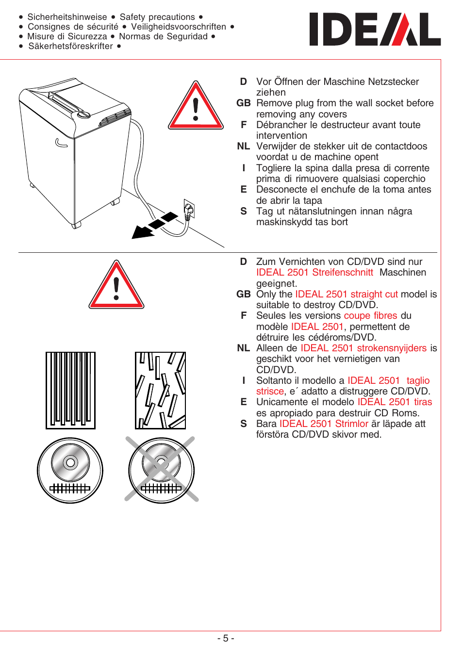 MBM Corporation IDEAL 2501 User Manual | Page 5 / 24