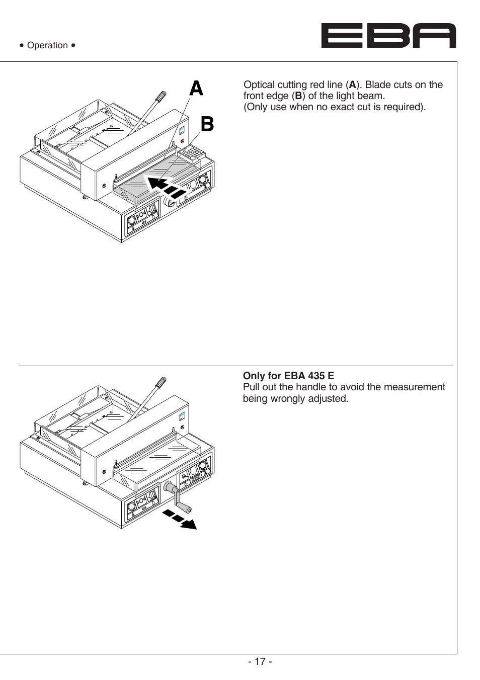 MBM Corporation EBA 435 E User Manual | Page 17 / 48
