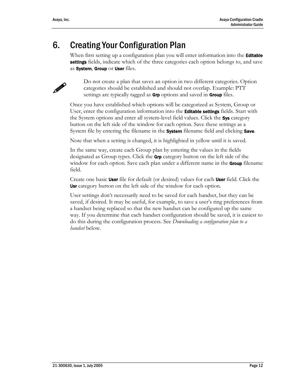6 creating your configuration plan, Creating your configuration plan | Avaya 3600 Series User Manual | Page 12 / 16