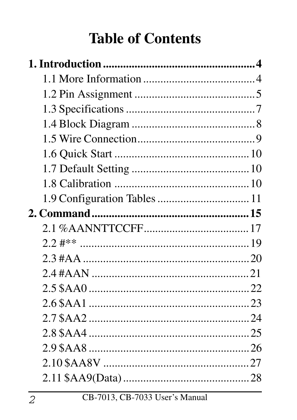 Measurement Computing CB-COM-7013 User Manual | Page 2 / 44