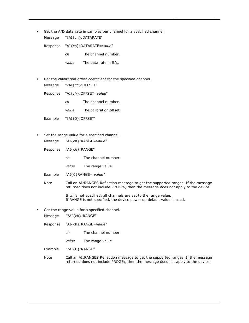 Offset, Range | Measurement Computing DAQFlex User Guide User Manual | Page 35 / 125