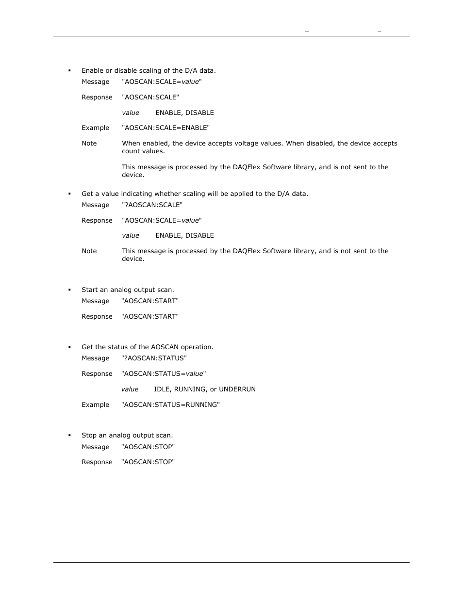 Scale, Start, Status | Stop | Measurement Computing DAQFlex User Guide User Manual | Page 59 / 125