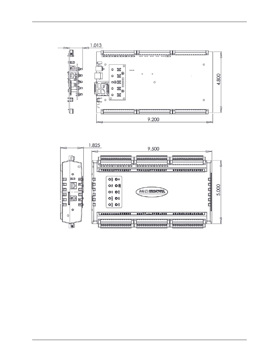 Mechanical drawings | Measurement Computing LGR-5320 Series User Manual | Page 28 / 43