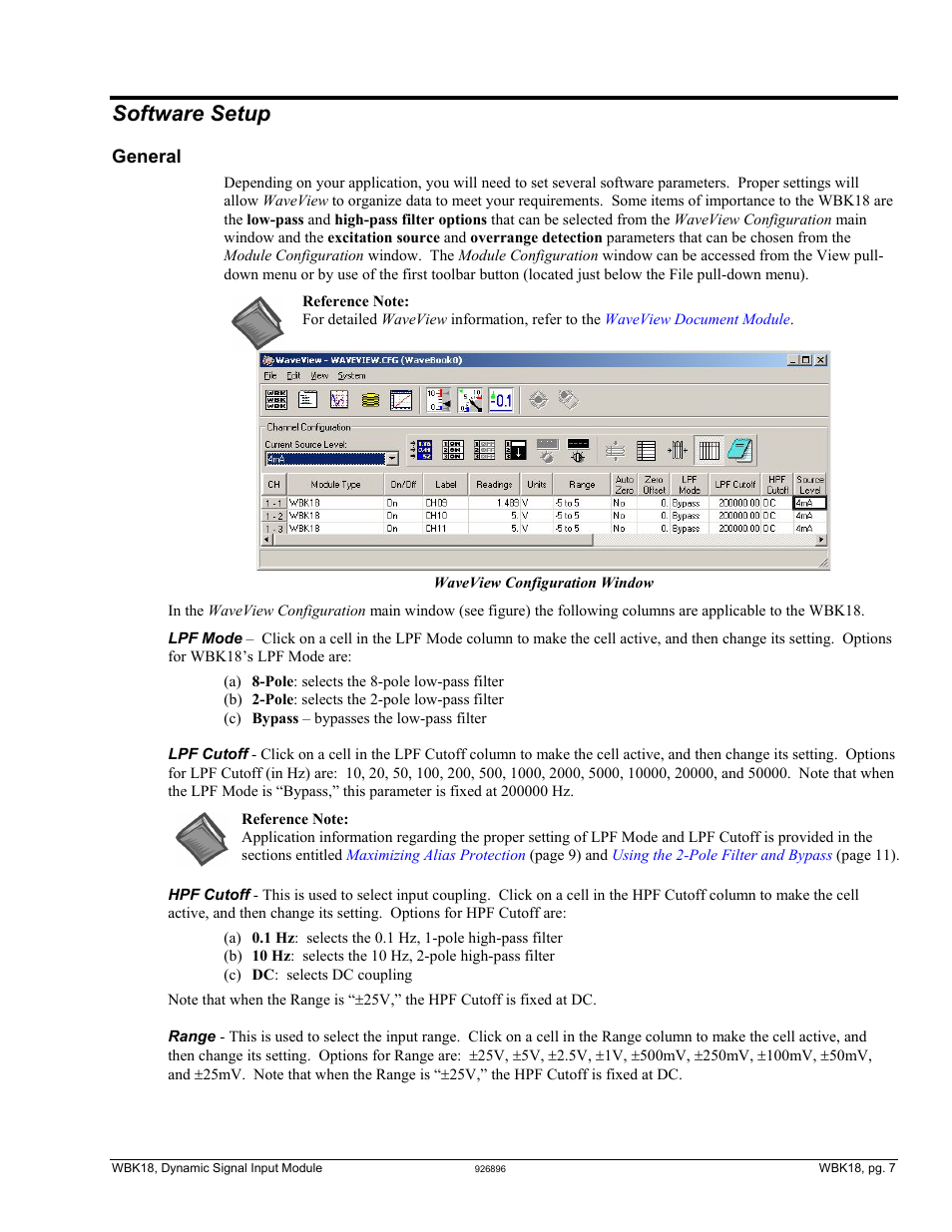 Software setup, General ……7, General | Measurement Computing WBK18 User Manual | Page 7 / 26
