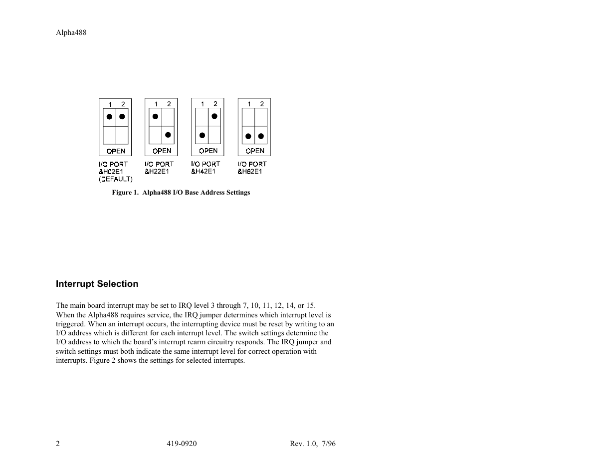 Interrupt selection | Measurement Computing Alpha488 User Manual | Page 4 / 6
