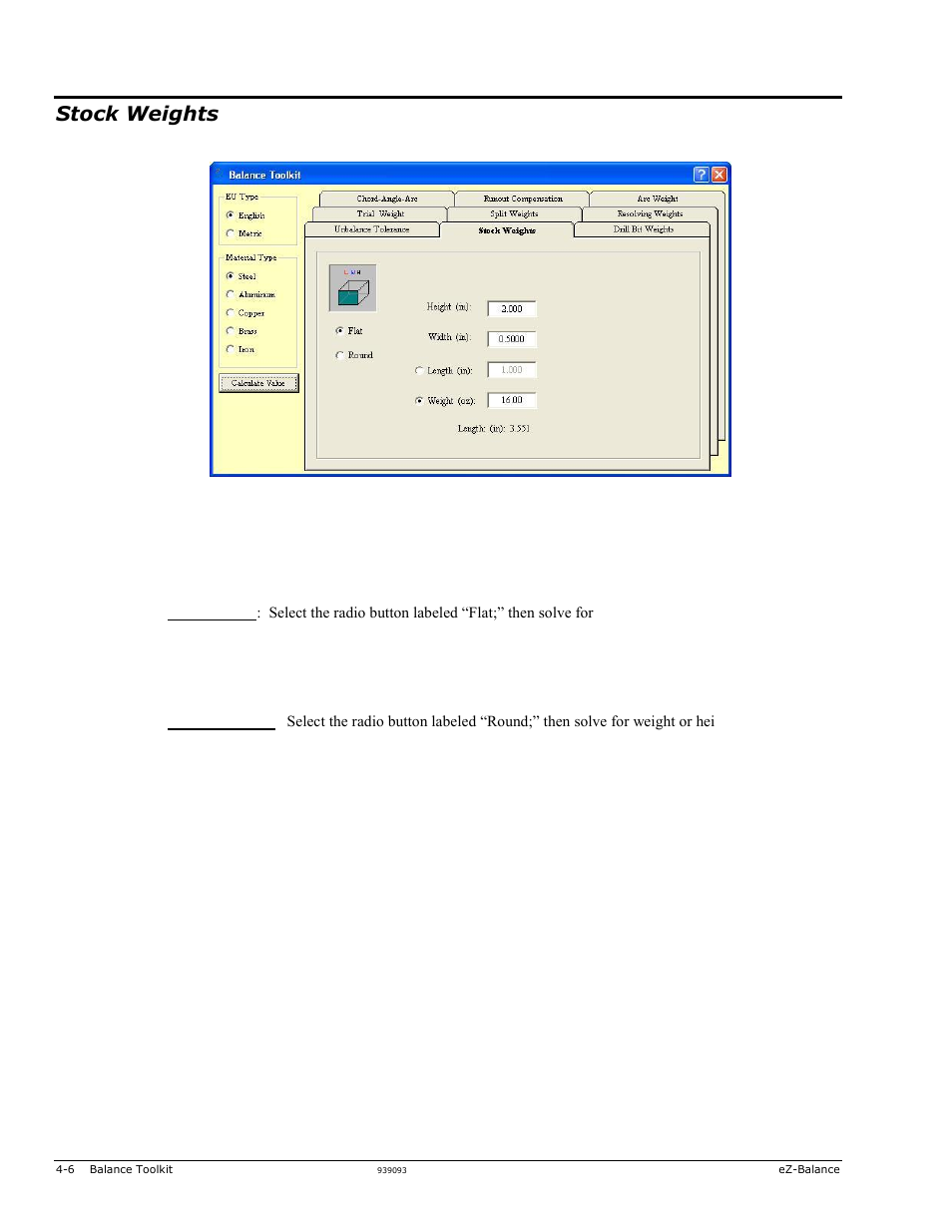 Stock weights | Measurement Computing eZ-Balance rev.9.0 User Manual | Page 38 / 40