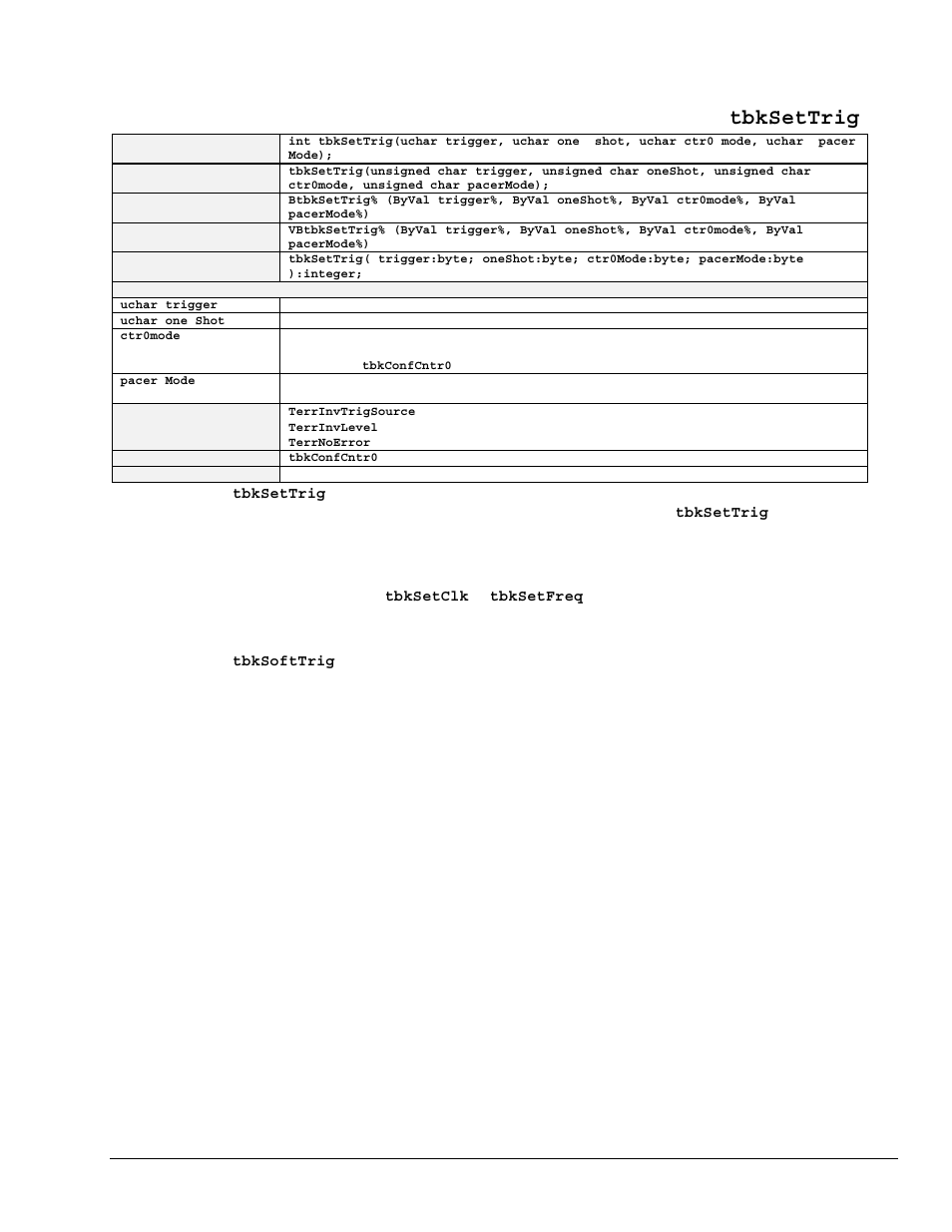 Tbksettrig | Measurement Computing TempBook rev.3.0 User Manual | Page 85 / 166