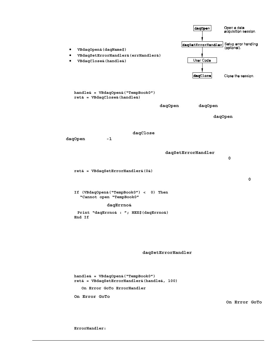 Initialization and error handling | Measurement Computing TempBook rev.3.0 User Manual | Page 99 / 166