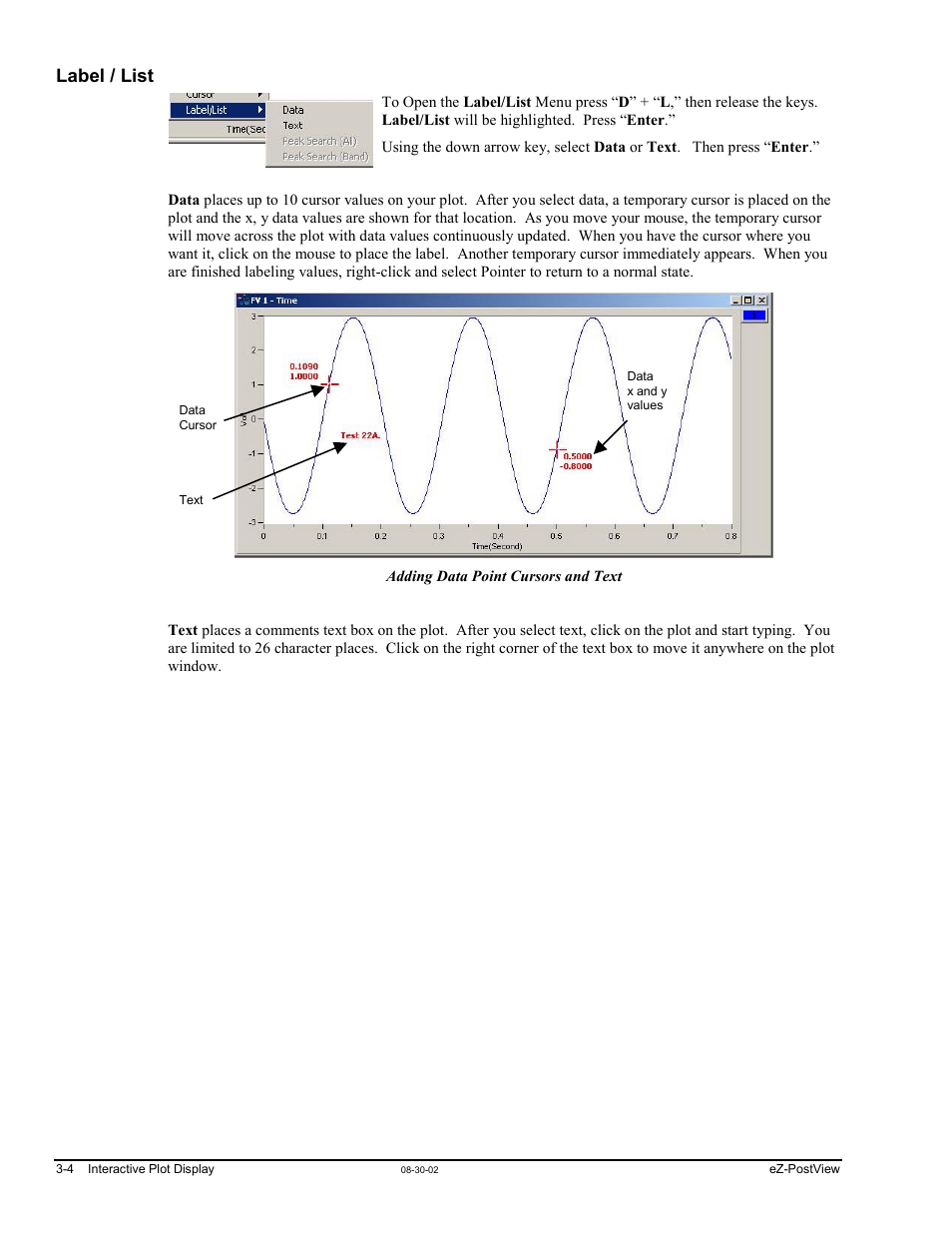 Label / list | Measurement Computing eZ-PostView rev.2.0 User Manual | Page 29 / 144
