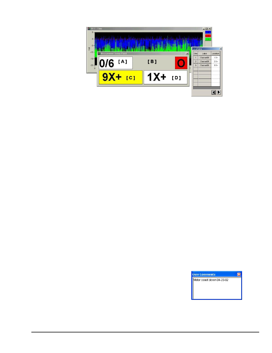 Measurement status panel, User comments, Measurement status …… 3-17 user comments ……3-17 | Measurement Computing eZ-PostView rev.2.0 User Manual | Page 75 / 144