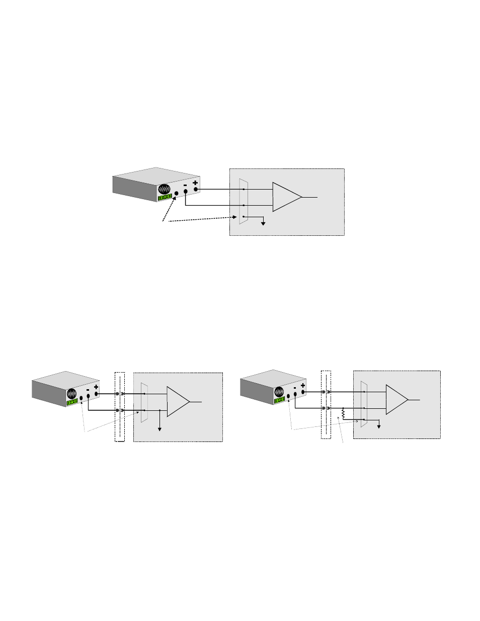 3 common mode voltage < +/-10v/single-ended inputs, 4 common mode voltage < +/-10v/differential inputs, 5 common mode voltage > +/-10v | Common mode voltage < +/-10v/single-ended inputs, A /d b oa rd, A /d b o ard | Measurement Computing CIO-DAS16Jr/16 User Manual | Page 13 / 26