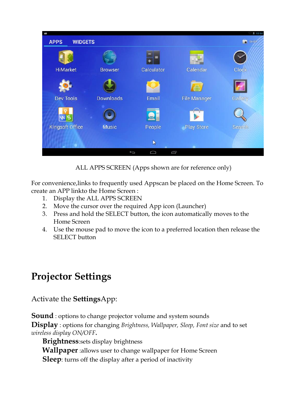 Projector settings | MEGAPOWER ML131 User Manual | Page 11 / 27