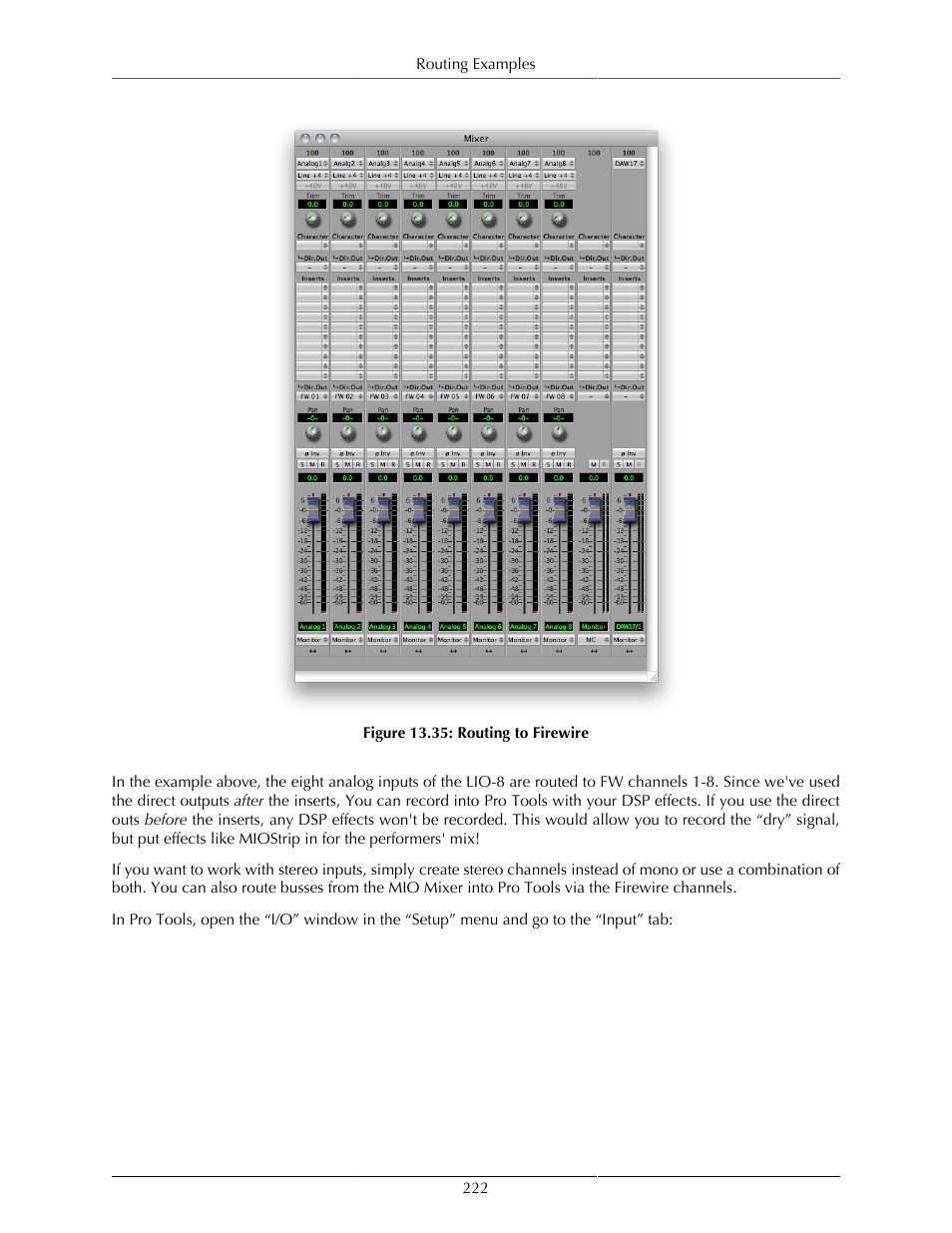 Routing to firewire | Metric Halo Mobile I/O User Manual | Page 222 / 371