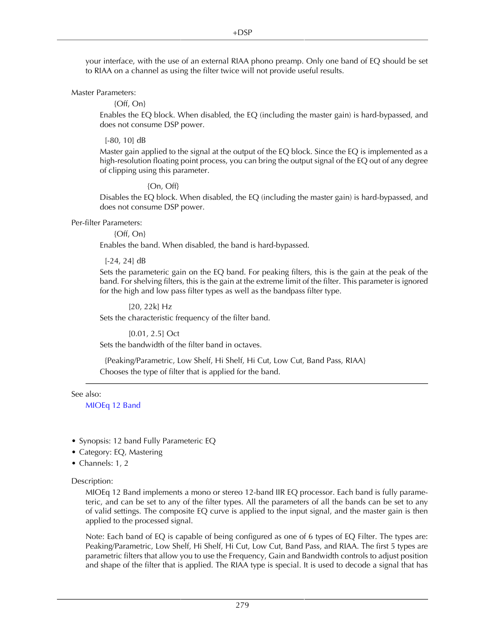 Mioeq 12 band | Metric Halo Mobile I/O User Manual | Page 279 / 371