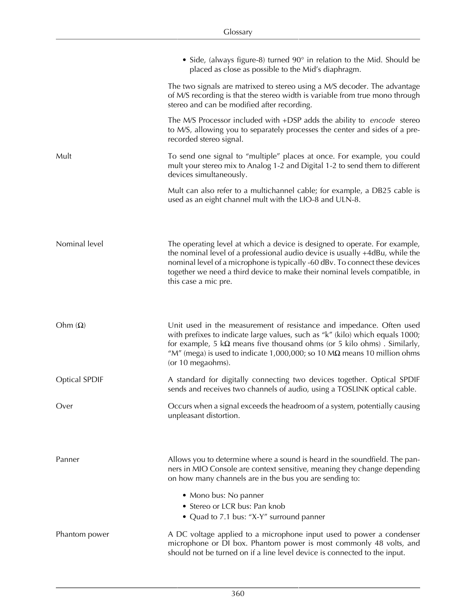 Metric Halo Mobile I/O User Manual | Page 360 / 371
