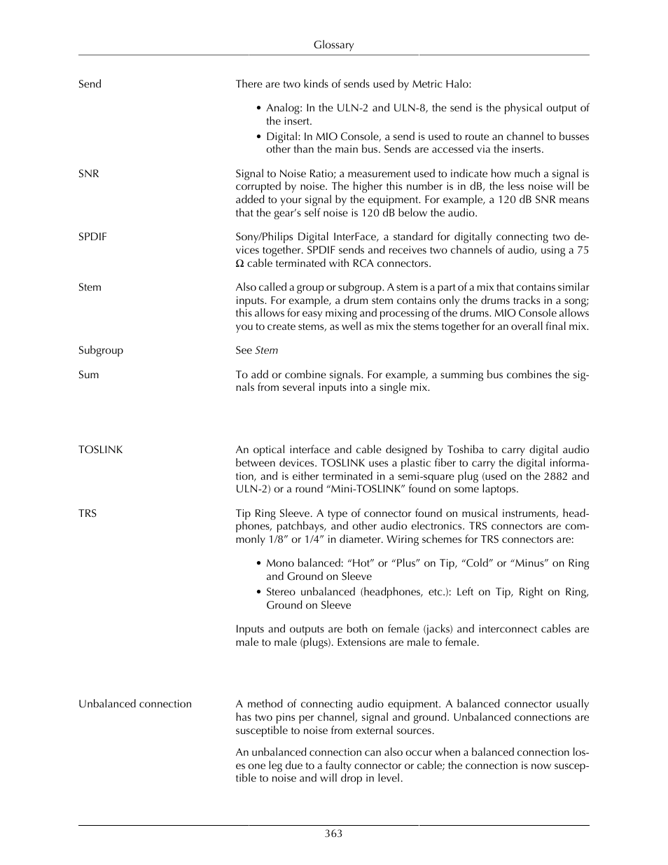 Metric Halo Mobile I/O User Manual | Page 363 / 371