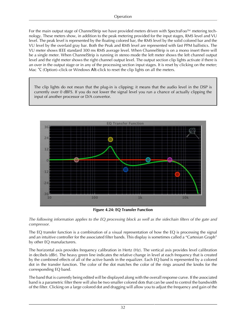 Eq transfer function, Scalable display | Metric Halo ChannelStrip 3 User Manual | Page 32 / 61