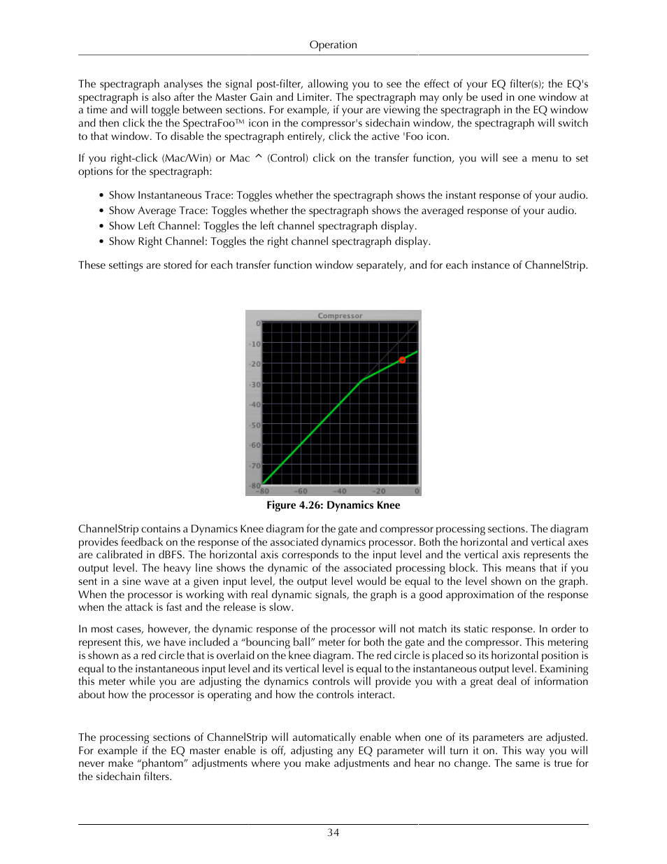 Dynamics knee, Auto enables, 34 auto enables | Processes are automatically enabled when adjusted | Metric Halo ChannelStrip 3 User Manual | Page 34 / 61