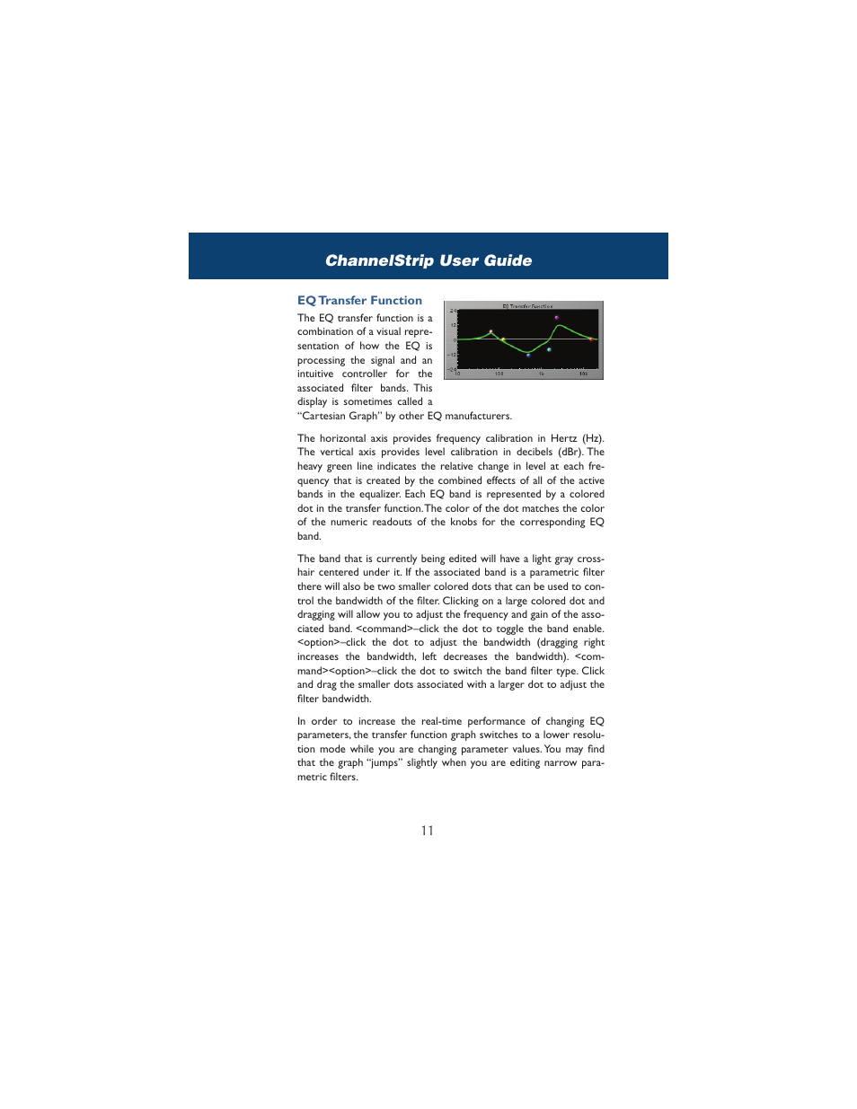 Eq transfer function, Channelstrip user guide | Metric Halo ChannelStrip 2 User Manual | Page 15 / 43