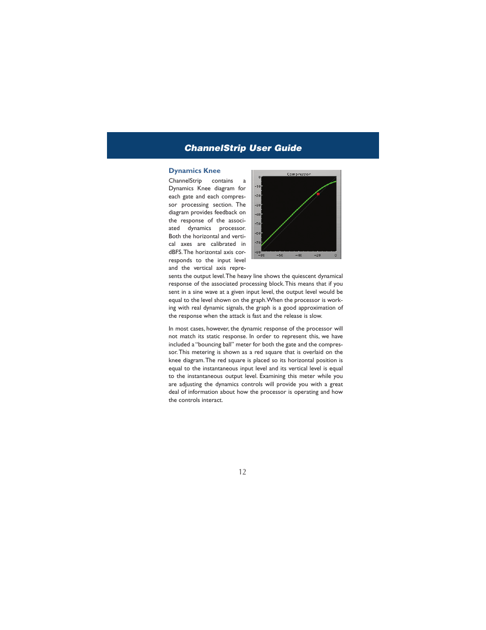 Dynamics knee, Channelstrip user guide | Metric Halo ChannelStrip 2 User Manual | Page 16 / 43