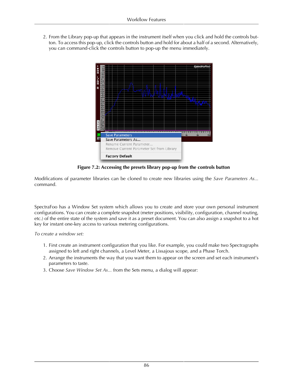 Window sets | Metric Halo SpectraFoo User Manual | Page 86 / 123