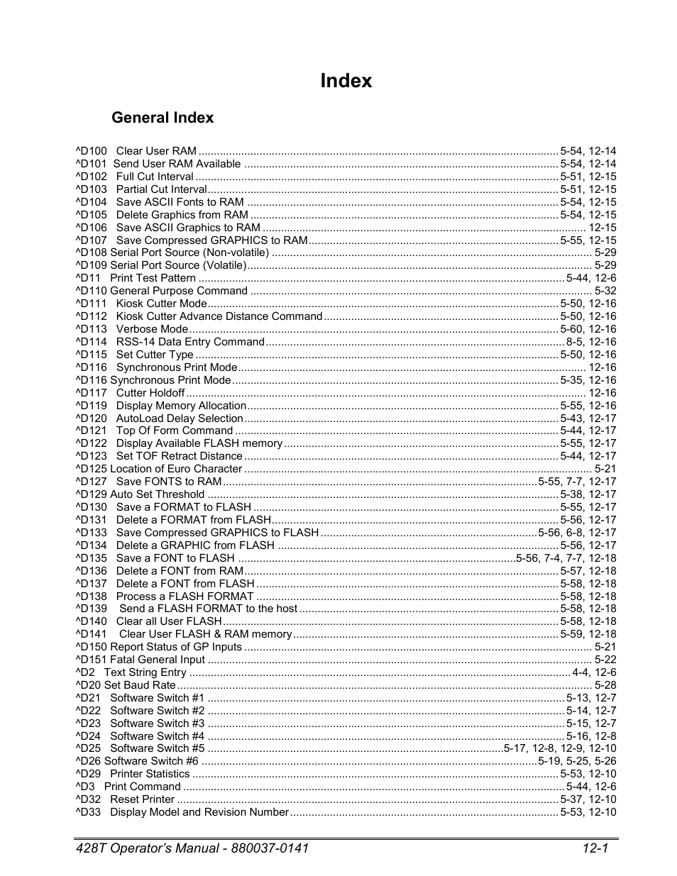 General index, Index | Microcom 428T User Manual | Page 209 / 249