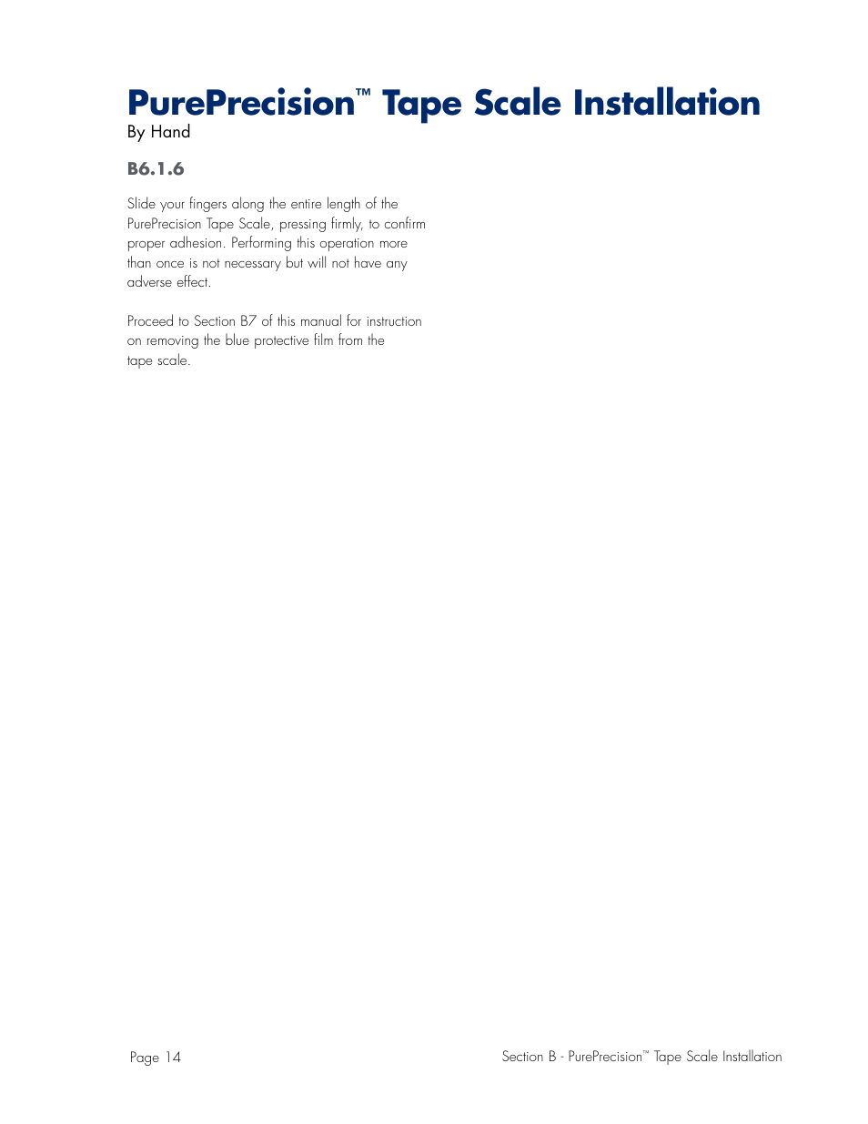 Pureprecision, Tape scale installation | MicroE Mercury II 6000V User Manual | Page 36 / 67