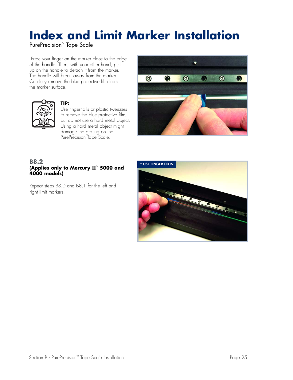 Index and limit marker installation | MicroE Mercury II 6000V User Manual | Page 47 / 67