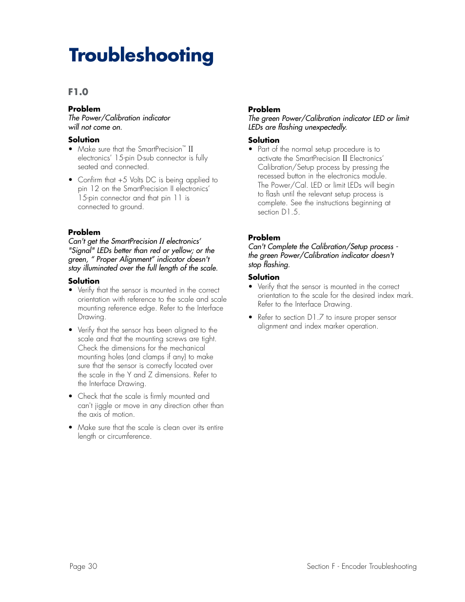 Troubleshooting | MicroE Mercury II 6000V User Manual | Page 52 / 67