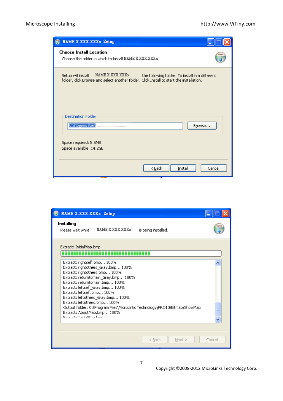Now installing program | MicroLinks VT300 - install manual User Manual | Page 7 / 16
