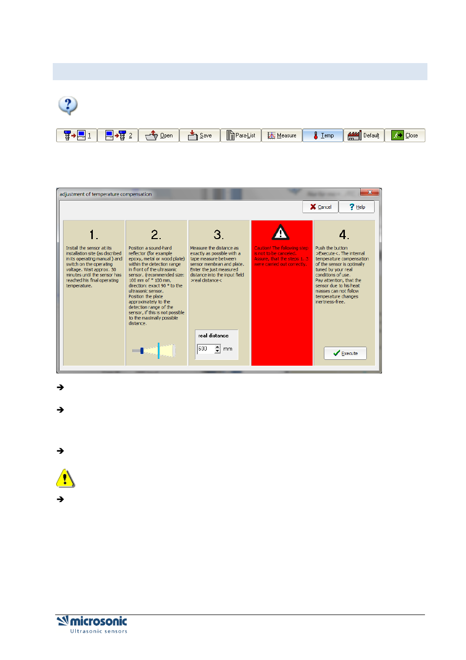 Adjustment of temperature compensation | Microsonic LCA-2 User Manual | Page 21 / 51