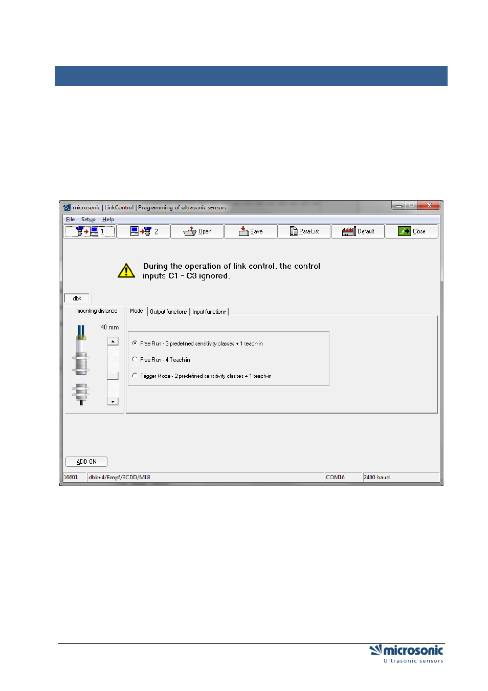 Parameter change in the double sheet control, Arameter change in the double sheet control | Microsonic LCA-2 User Manual | Page 32 / 51