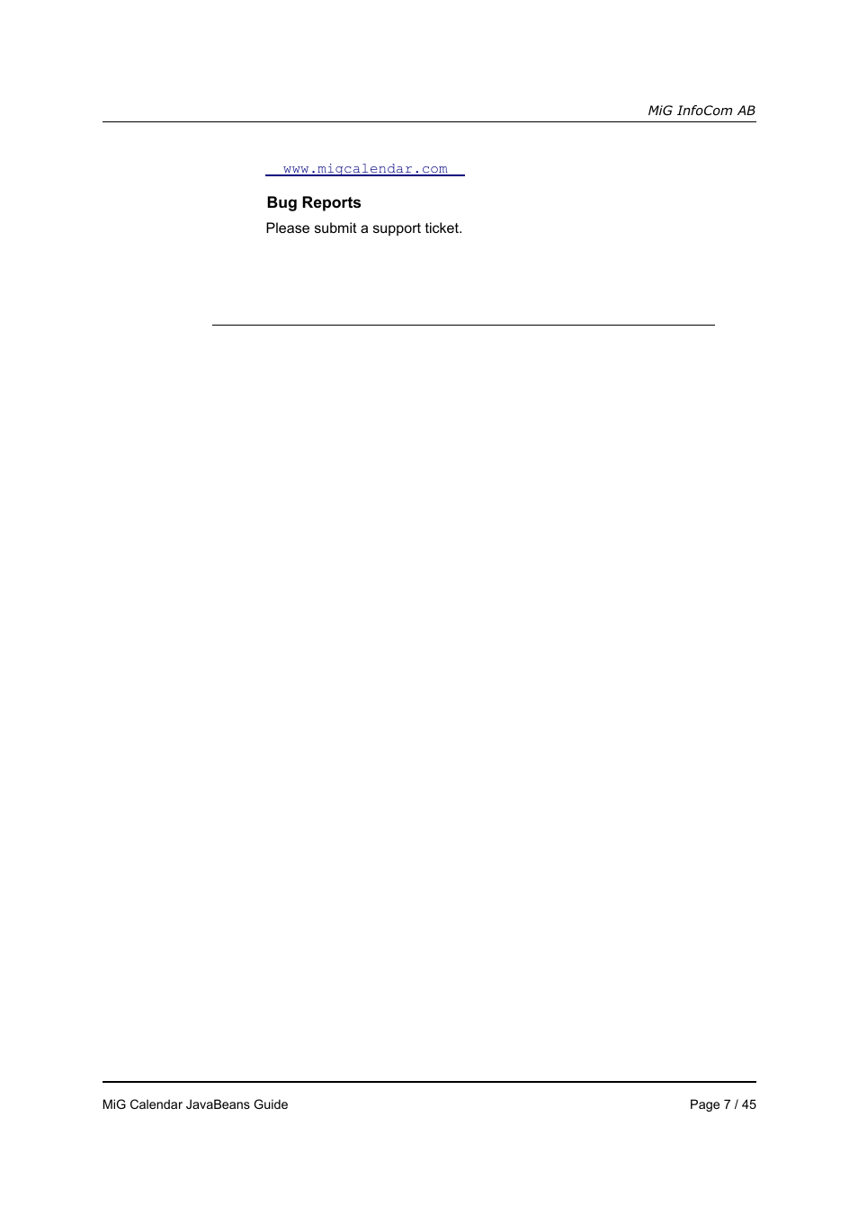 MiG InfoCom MiG Calendar JavaBeans Guide User Manual | Page 7 / 45