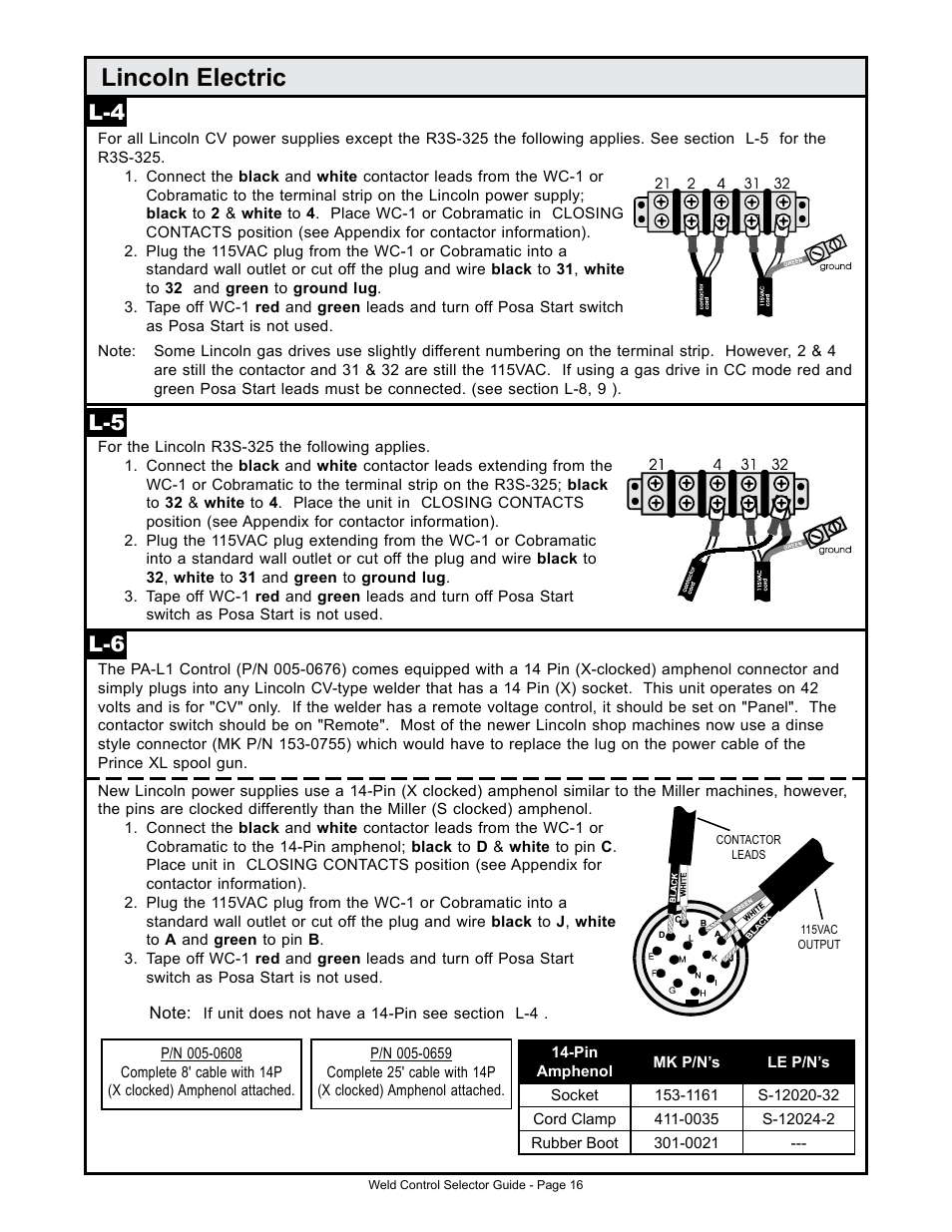 Lincoln electric, L-5 l-6 | MK Products Weld Control User Manual | Page 23 / 45