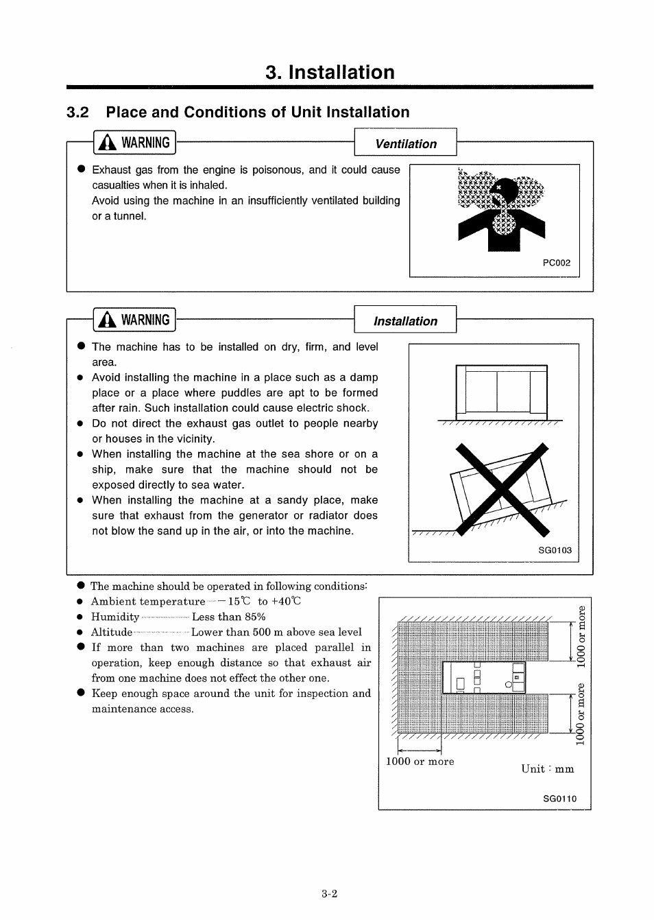 2 place and conditions of unit installation | MMD Equipment 45S-6A6 User Manual | Page 21 / 75