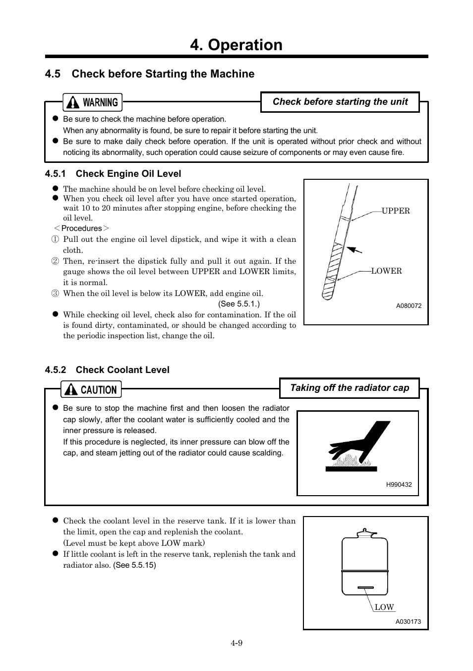 5 check before starting the machine, Operation | MMD Equipment 400S-6B1 User Manual | Page 32 / 68