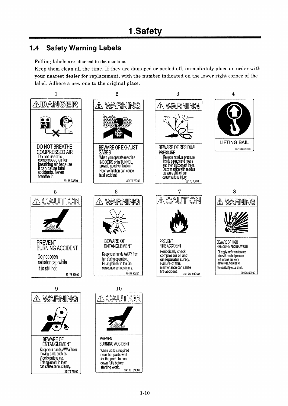 4 safety warning labels | MMD Equipment 400S-6B1 User Manual | Page 13 / 52