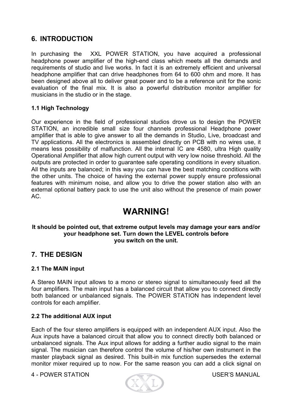 Warning | Mogar Music POWERSTATION User Manual | Page 5 / 16