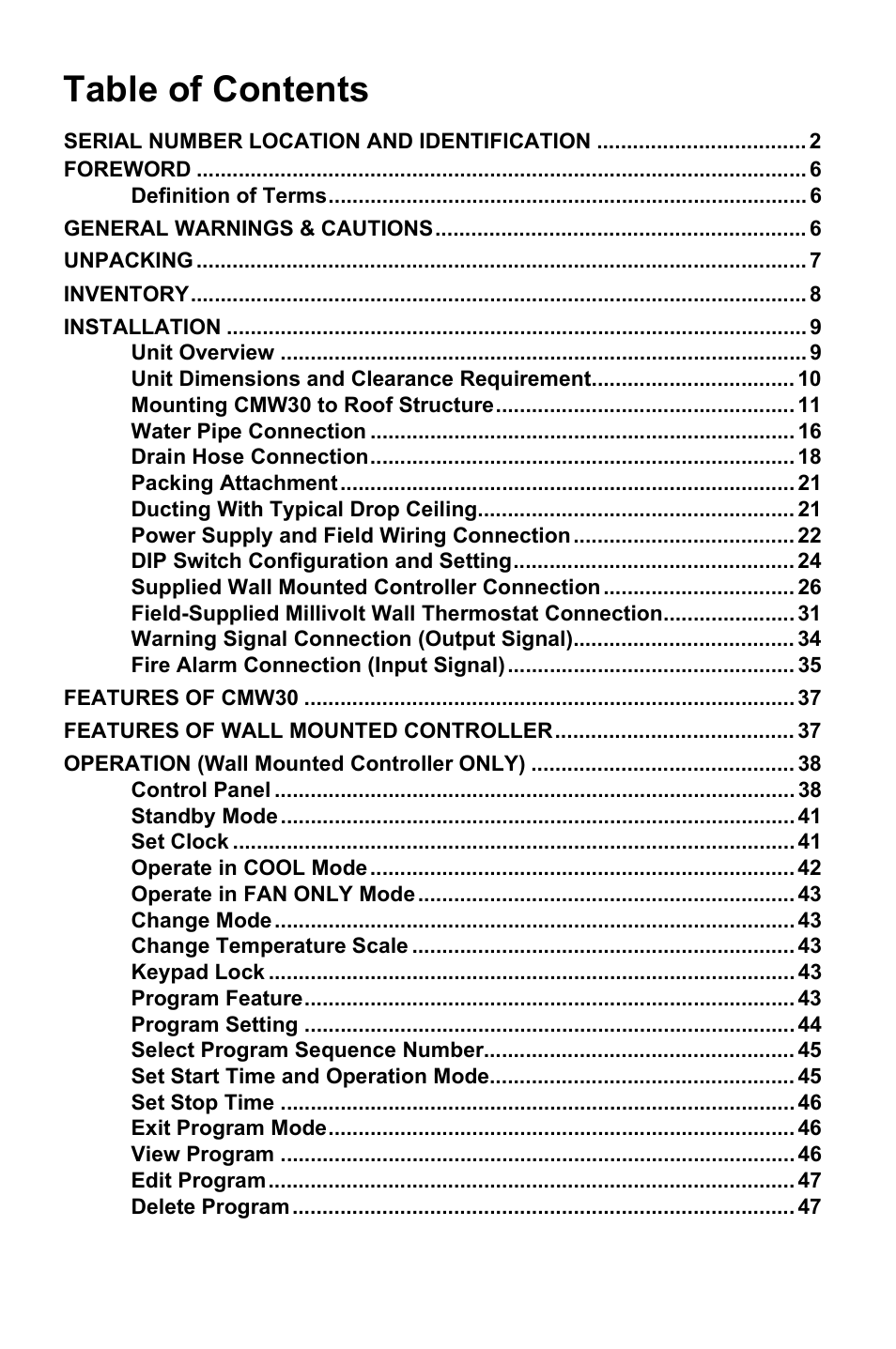 MovinCool CMW30 User Manual | Page 4 / 63