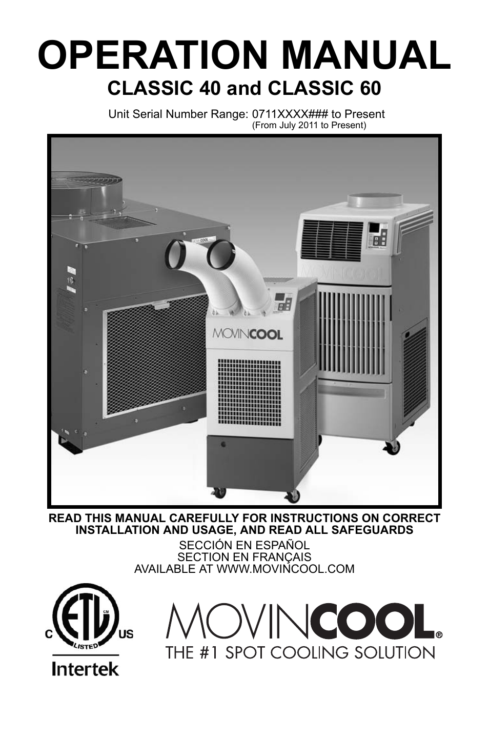 MovinCool Classic 40 User Manual | 46 pages